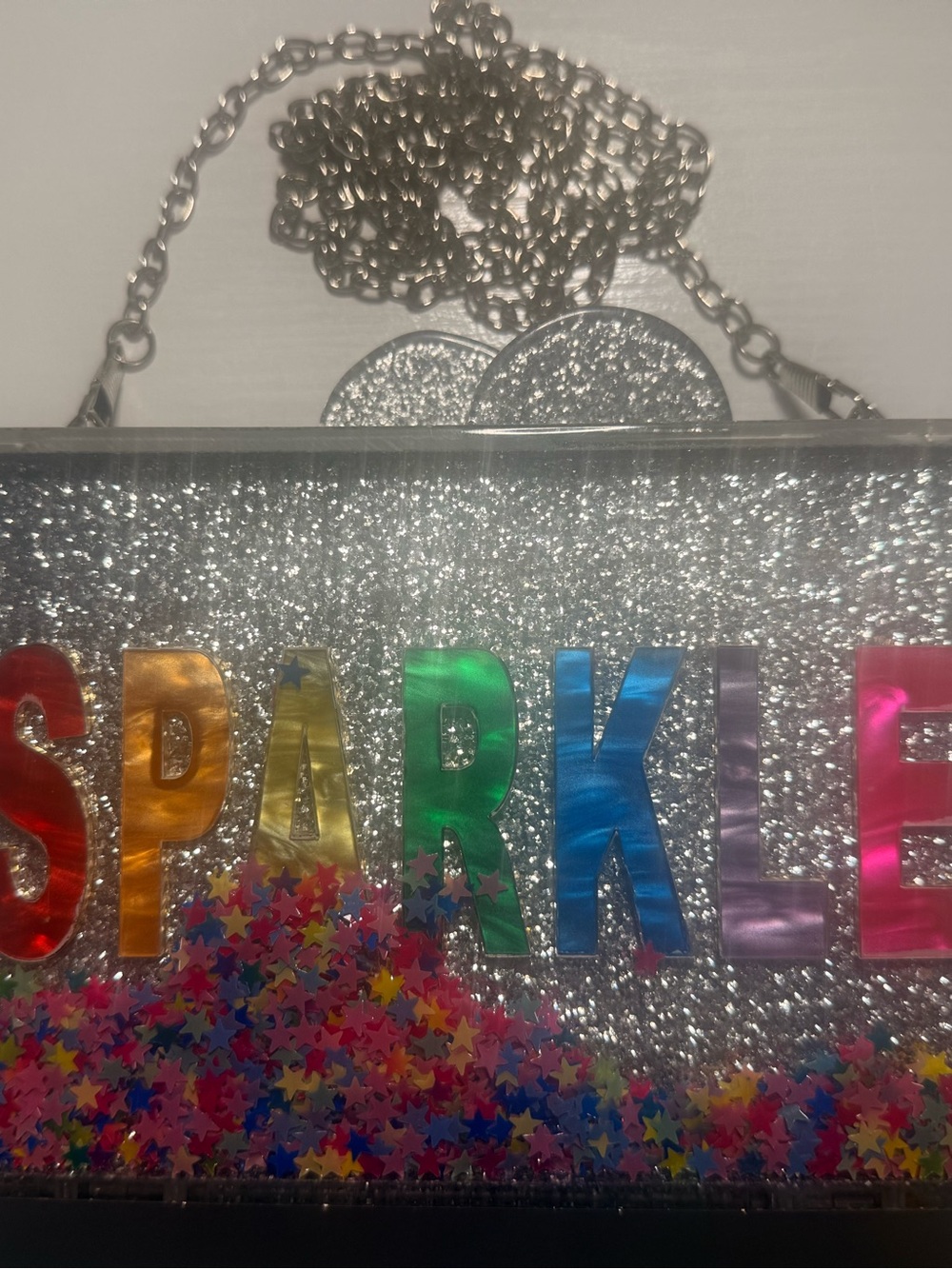 Sparkle Multicolor Glitter Kids Clutch - Chain Strap - Bari Lynn